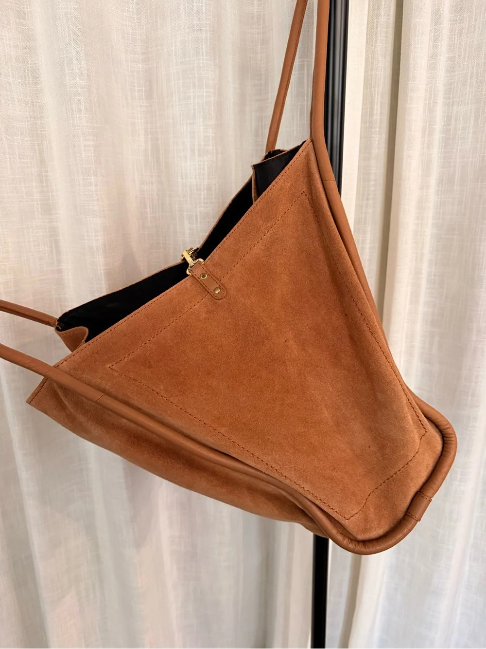 ASOS Viral Suede Tote Bag in Tan